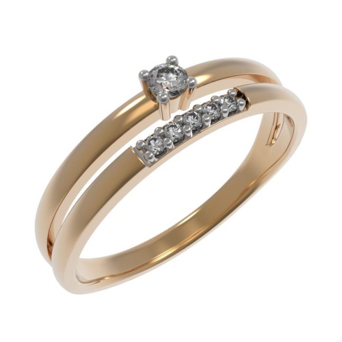 Золотое кольцо с бриллиантом