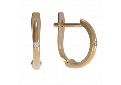 Золотые cерьги классические с фианитом