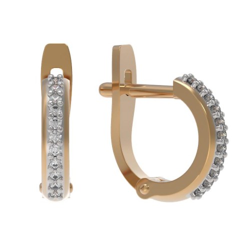 Золотые cерьги с бриллиантом