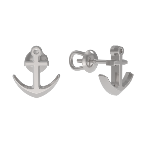 Серебряные cерьги пусеты (гвоздики)