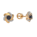 Золотые cерьги пусеты (гвоздики) с сапфиром