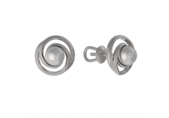 Серебряные cерьги пусеты (гвоздики) с жемчугом