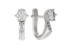 Серебряные cерьги с фианитом
