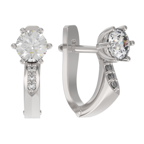 Серебряные cерьги с фианитом