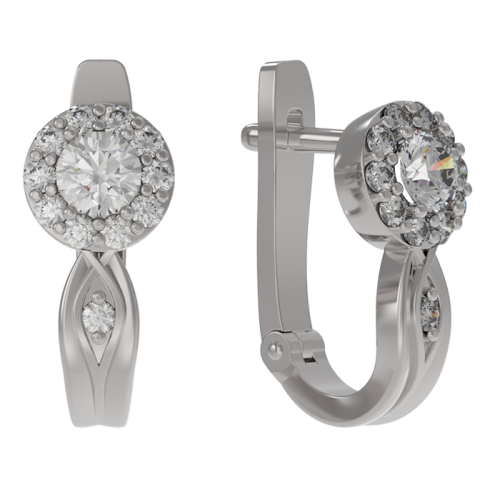 Серебряные cерьги классические с фианитом