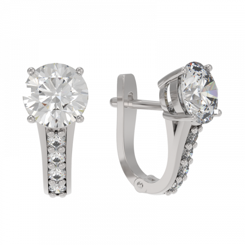 Серебряные cерьги с фианитом