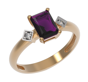 Золотое кольцо с аметистом