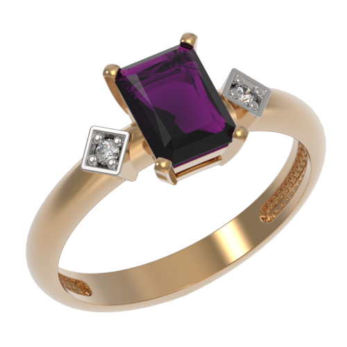 Золотое кольцо с аметистом