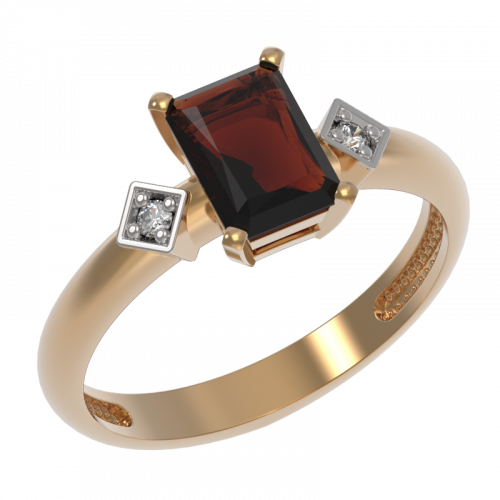 Золотое кольцо с гранатом