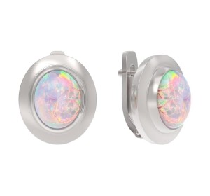 Серебряные cерьги с опалом