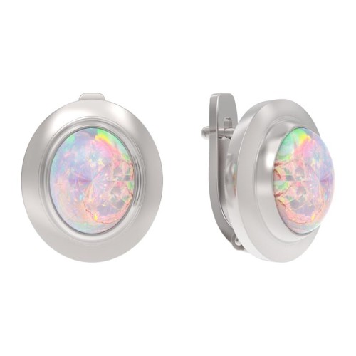 Серебряные cерьги с опалом