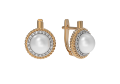 Золотые cерьги с жемчугом