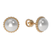 Золотые cерьги пусеты (гвоздики) с жемчугом