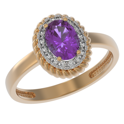 Золотое кольцо с аметистом