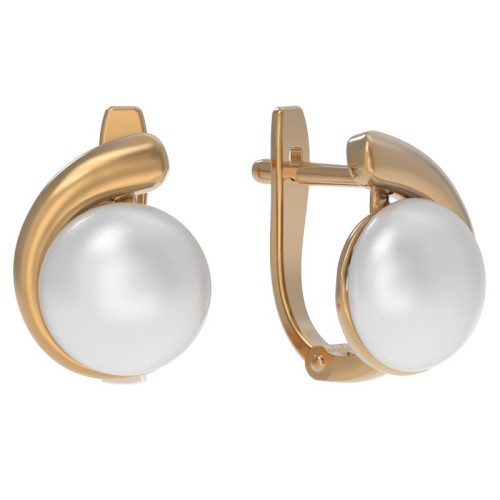 Золотые cерьги с жемчугом