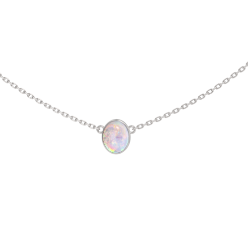 Серебряное колье с опалом