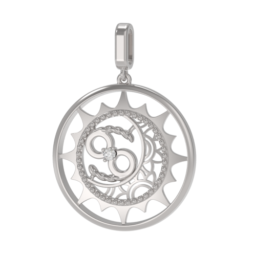 Серебряная подвеска с фианитом