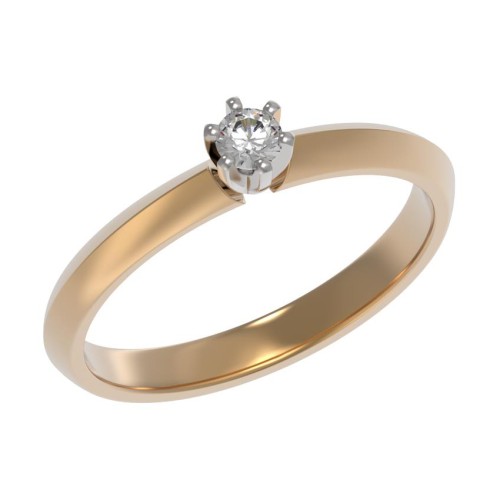 Золотое кольцо с бриллиантом