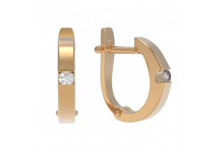 Золотые cерьги с бриллиантом