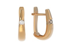 Золотые cерьги с бриллиантом