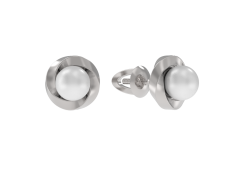 Серебряные cерьги пусеты (гвоздики) с жемчугом