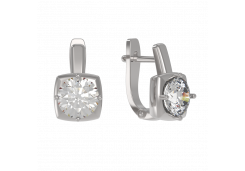 Серебряные cерьги с фианитом