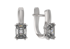 Серебряные cерьги с фианитом