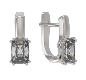 Серебряные cерьги с фианитом