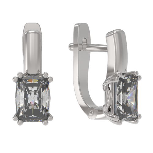 Серебряные cерьги с фианитом