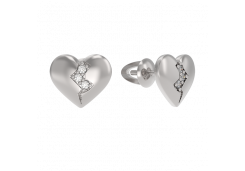 Серебряные cерьги пусеты (гвоздики) с фианитом