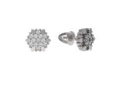 Серебряные cерьги пусеты (гвоздики) с фианитом