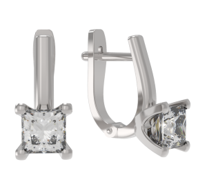 Серебряные cерьги с фианитом