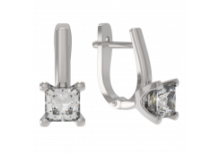 Серебряные cерьги с фианитом