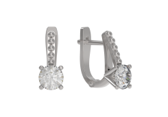 Серебряные cерьги с фианитом