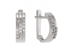 Серебряные cерьги классические с фианитом