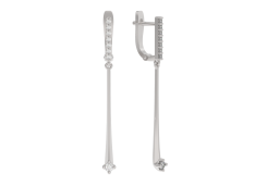 Серебряные cерьги висячие с фианитом