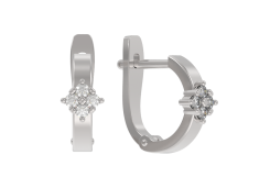 Серебряные cерьги классические с фианитом