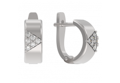 Серебряные cерьги классические с фианитом