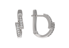 Серебряные cерьги с фианитом