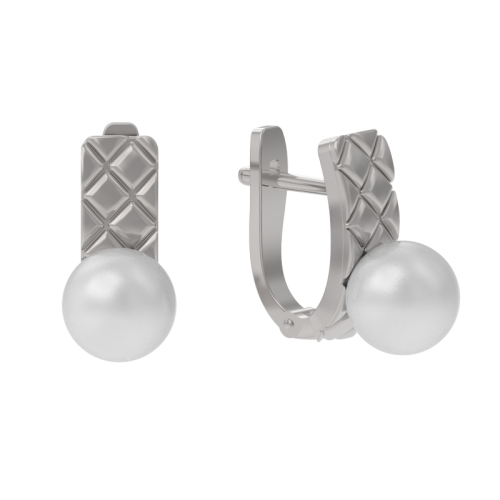 Серебряные cерьги с жемчугом