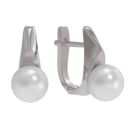 Серебряные cерьги с жемчугом