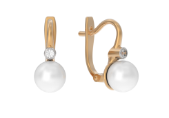 Золотые cерьги с жемчугом