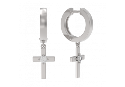 Серебряные cерьги висячие с фианитом