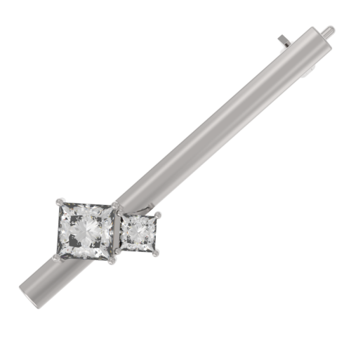 Брошь из серебра с фианитом