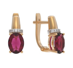 Золотые cерьги с рубином