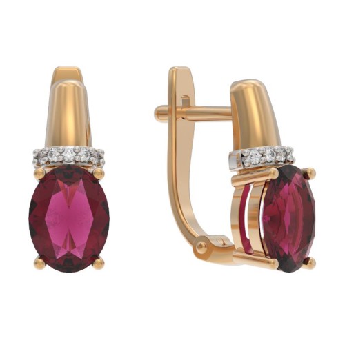 Золотые cерьги с рубином