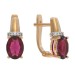 Золотые cерьги с рубином
