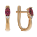 Золотые cерьги с рубином