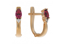 Золотые cерьги с рубином