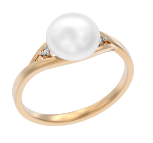 Золотое кольцо с жемчугом